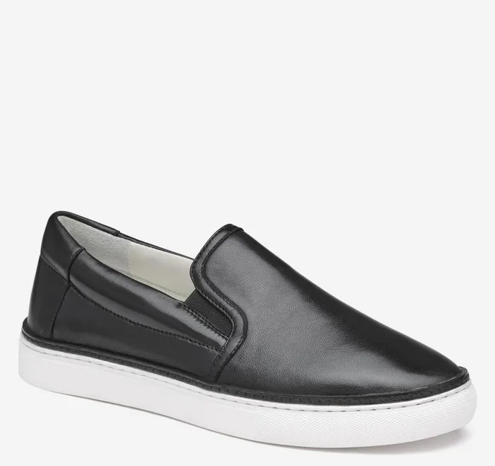 Johnston and Murphy Callie DoubleGore SlipOn Black Glove Leather Women Mules and Loafers Johnston and Murphy Callie DoubleGore SlipOn Black Glove Leather Women Mules and Loafers