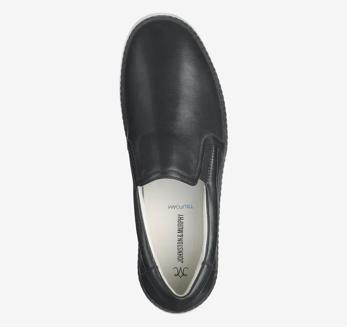 Johnston and Murphy Callie DoubleGore SlipOn Black Glove Leather Women Mules and Loafers Johnston and Murphy Callie DoubleGore SlipOn Black Glove Leather Women Mules and Loafers