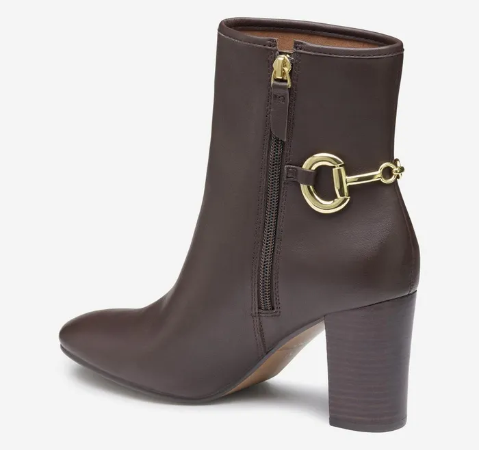 Johnston and Murphy Charlotte Bit Bootie Brown Glove Leather Women Boots and Booties Johnston and Murphy Charlotte Bit Bootie Brown Glove Leather Women Boots and Booties