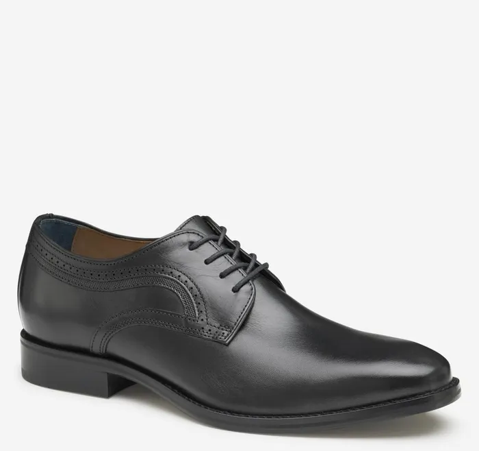 Johnston and Murphy Danridge Plain Toe Black Full Grain Men LaceUps