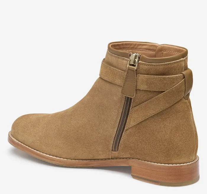 Johnston and Murphy Darby Snap Bootie Chesnut Suede Women Boots and Booties