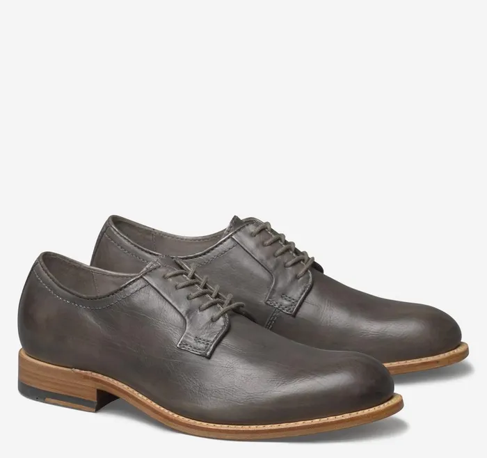 Johnston and Murphy Dudley Plain Toe Dark Gray Dipdyed Calfskin Men Dress Classics