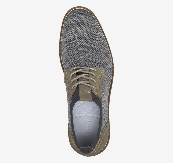Johnston and Murphy Duncan Knit Plain Toe Gray Marbled Knitnubuck Men LaceUps