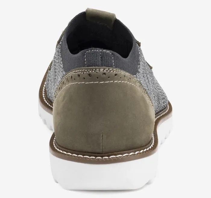 Johnston and Murphy Duncan Knit Plain Toe Gray Marbled Knitnubuck Men LaceUps