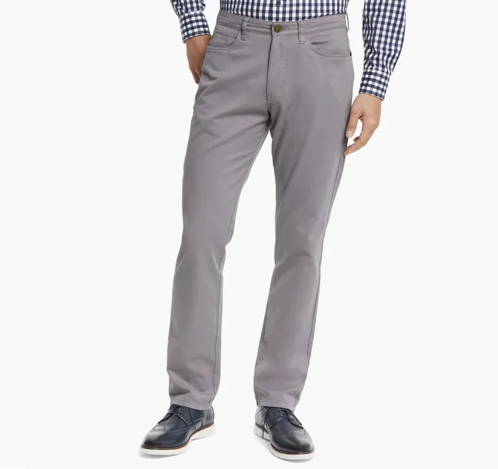 Johnston and Murphy FivePocket Pants Light Gray Men Pants and Jeans