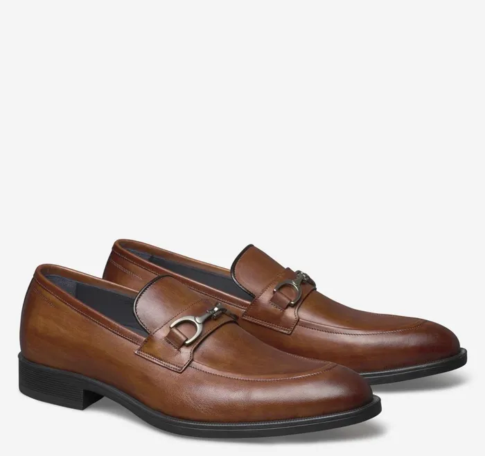 Johnston and Murphy Flynch Bit Tan Italian Calfskin Men SlipOns