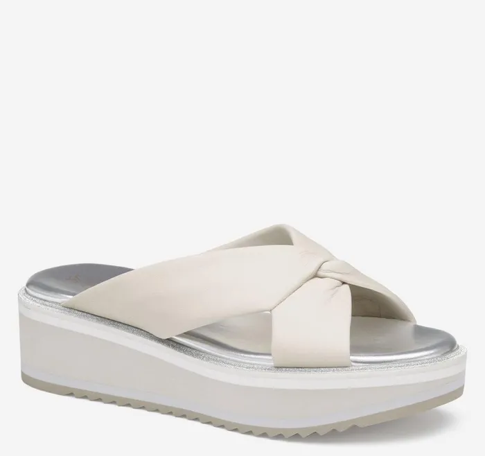 Johnston and Murphy Grace CrossBand Slide Bone Glove Leather Women Sandals
