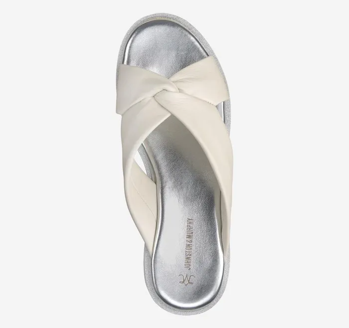 Johnston and Murphy Grace CrossBand Slide Bone Glove Leather Women Sandals Johnston and Murphy Grace CrossBand Slide Bone Glove Leather Women Sandals