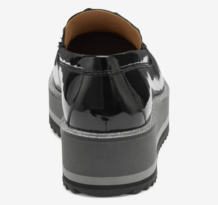 Johnston and Murphy Gracelyn Chain Loafer Black Patent Leather Women Mules and Loafers Johnston and Murphy Gracelyn Chain Loafer Black Patent Leather Women Mules and Loafers
