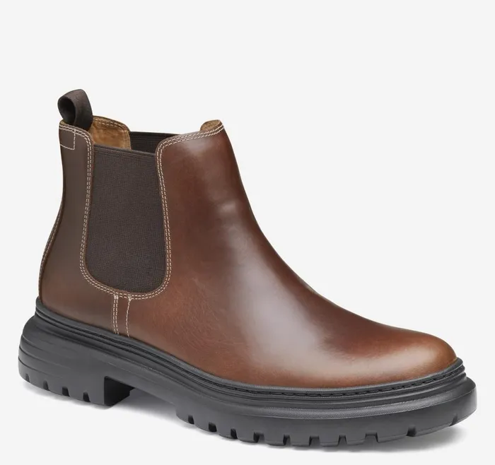 Johnston and Murphy Kelton Chelsea Boot Mahogany Full Grain Men Boots