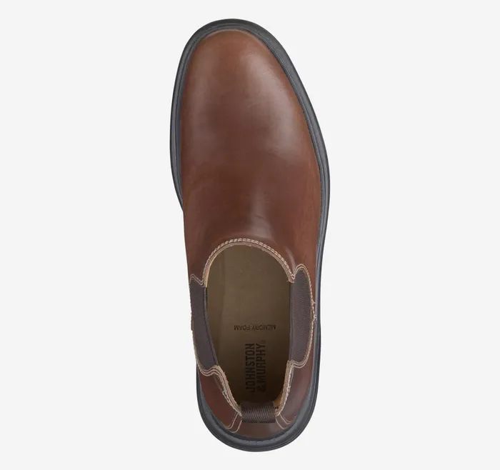 Johnston and Murphy Kelton Chelsea Boot Mahogany Full Grain Men Boots Johnston and Murphy Kelton Chelsea Boot Mahogany Full Grain Men Boots