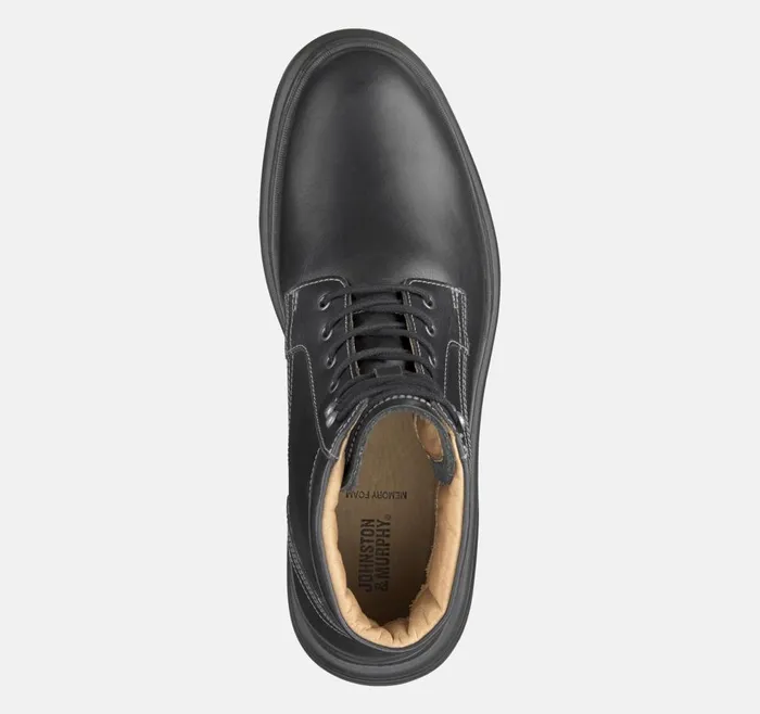 Johnston and Murphy Kelton Plain Toe Boot Black Full Grain Men Boots Johnston and Murphy Kelton Plain Toe Boot Black Full Grain Men Boots