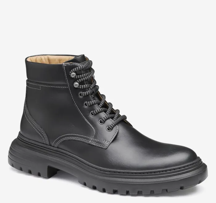 Johnston and Murphy Kelton Plain Toe Boot Black Full Grain Men Boots Johnston and Murphy Kelton Plain Toe Boot Black Full Grain Men Boots
