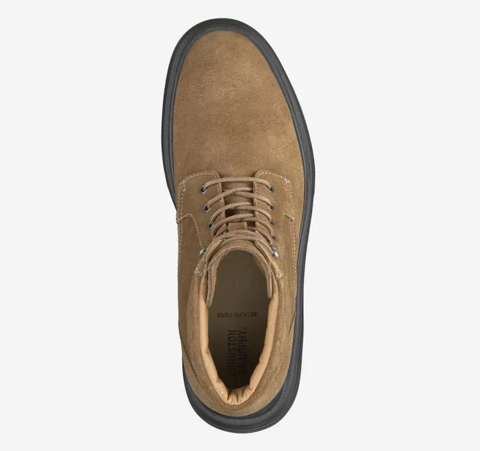 Johnston and Murphy Kelton Plain Toe Boot Taupe Suede Men Boots