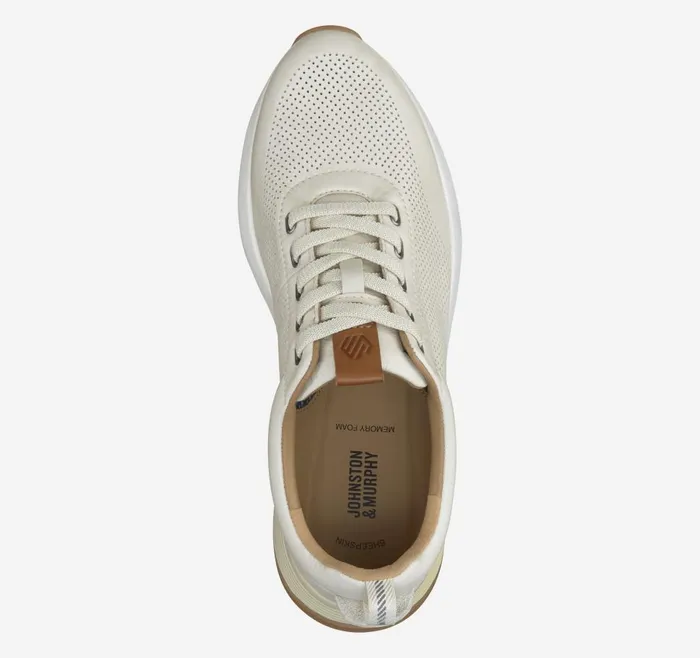Johnston and Murphy Kinnon Perfed Jogger White Full Grain Men SlipOns Johnston and Murphy Kinnon Perfed Jogger White Full Grain Men SlipOns