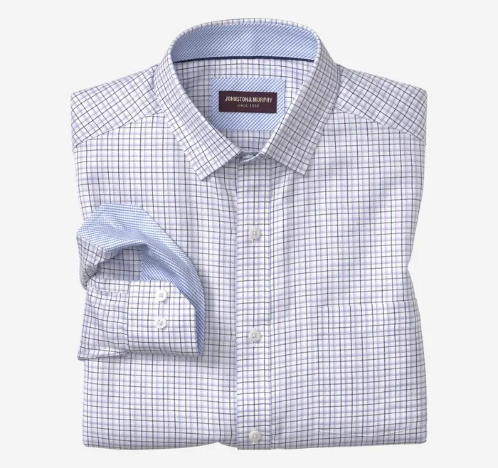Johnston and Murphy LongSleeve Dress Shirt Purple Multi Layer Check Men Shirts Johnston and Murphy LongSleeve Dress Shirt Purple Multi Layer Check Men Shirts