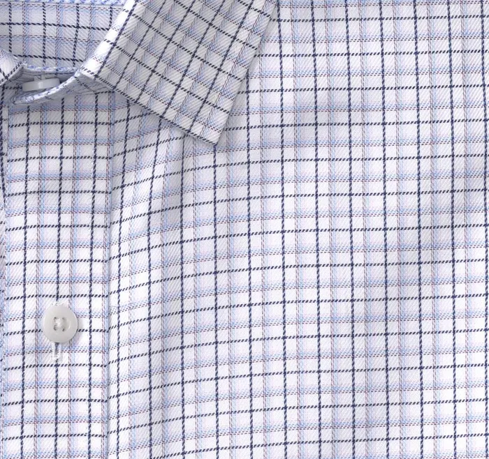 Johnston and Murphy LongSleeve Dress Shirt Purple Multi Layer Check Men Shirts