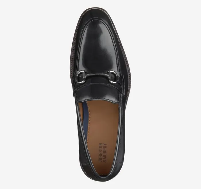 Johnston and Murphy Meade Bit Black Full Grain Men SlipOns Johnston and Murphy Meade Bit Black Full Grain Men SlipOns