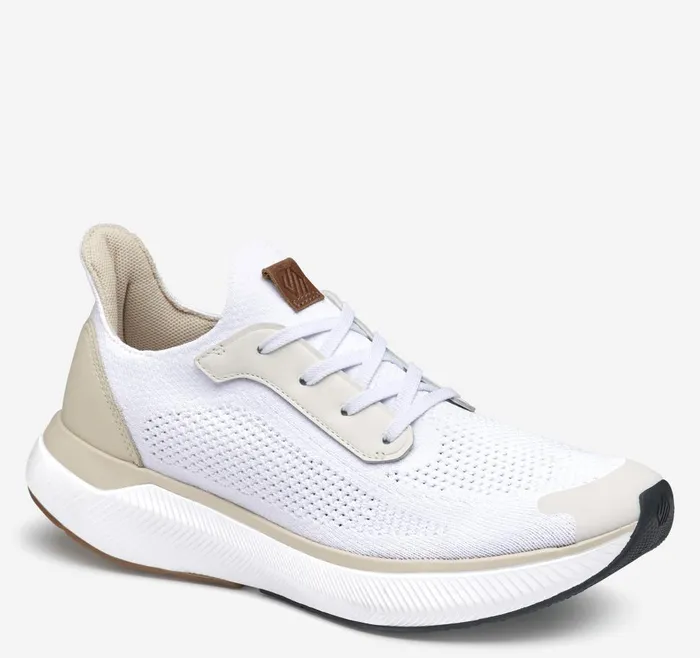 Johnston and Murphy Miles Knit LaceUp White Knit Men Sneakers