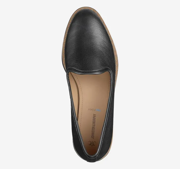 Johnston and Murphy Mitzi Venetian Black Calfskin Women Mules and Loafers Johnston and Murphy Mitzi Venetian Black Calfskin Women Mules and Loafers