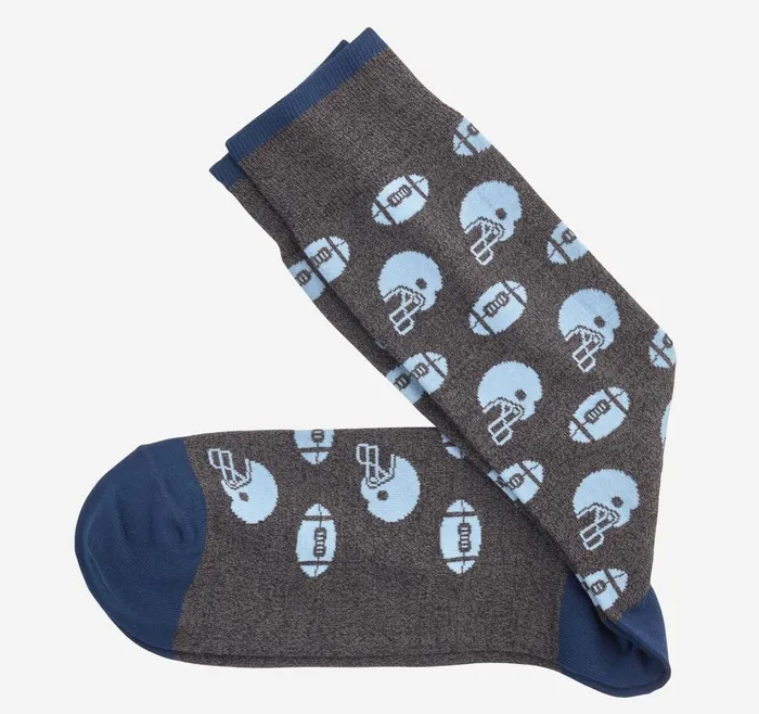 Johnston and Murphy Novelty Socks Charcoal Game Day Men Socks