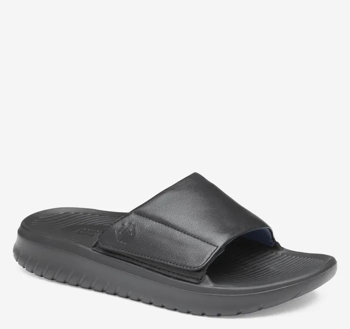 Johnston and Murphy Oasis Slide Black Full Grain Men Sandals