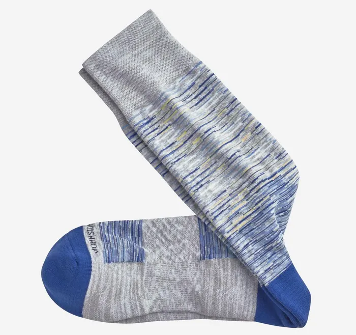 Johnston and Murphy SpaceDyed Stripe Socks Gray Men Socks