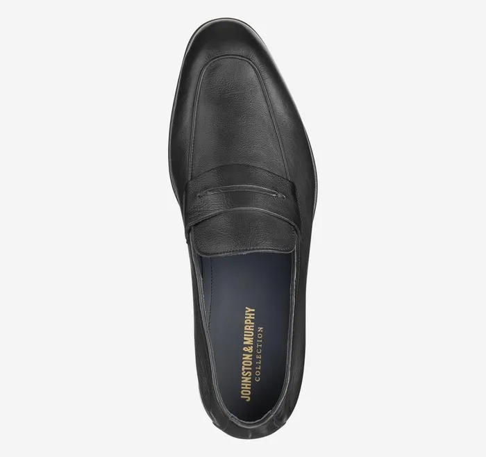Johnston and Murphy Taylor Penny Black Italian Calfskin Men SlipOns Johnston and Murphy Taylor Penny Black Italian Calfskin Men SlipOns