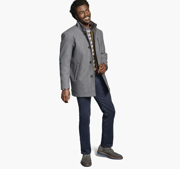 Johnston and Murphy Upton Car Coat Gray Men Coats Jackets and Vests