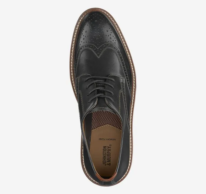 Johnston and Murphy Upton Wingtip Black Full Grain Men LaceUps Johnston and Murphy Upton Wingtip Black Full Grain Men LaceUps