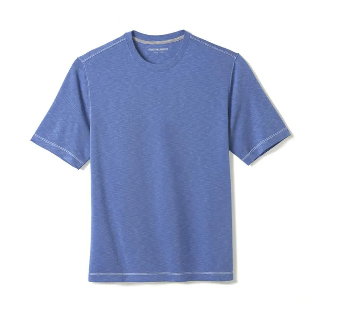 Johnston and Murphy Vintage Slub Crewneck Tee Royal Blue Men Polos and Tees Johnston and Murphy Vintage Slub Crewneck Tee Royal Blue Men Polos and Tees