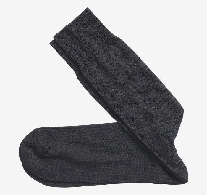 Johnston and Murphy Wool Ribbed Socks Navy Men Socks