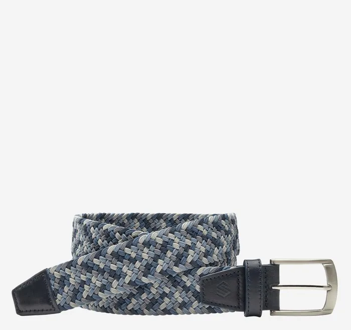 Johnston and Murphy Woven StretchKnit Belt Navyblue Men Belts