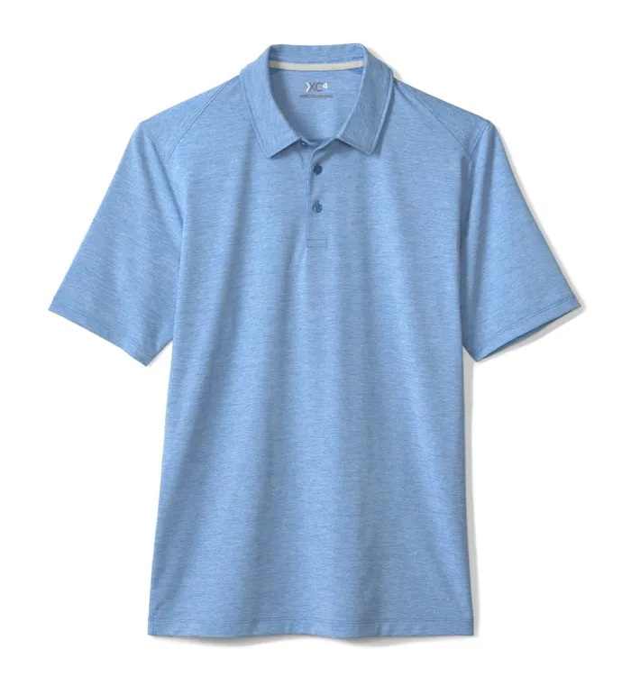 Johnston and Murphy XC4 Performance Polo Blue Men Polos and Tees