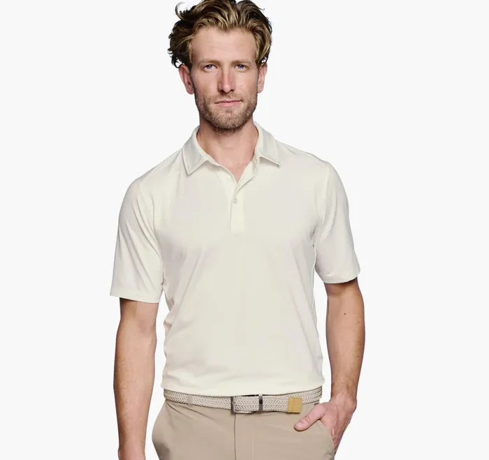 Johnston and Murphy XC4 Performance Polo White Men Polos and Tees