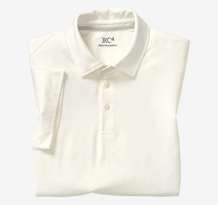 Johnston and Murphy XC4 Performance Polo White Men Polos and Tees Johnston and Murphy XC4 Performance Polo White Men Polos and Tees