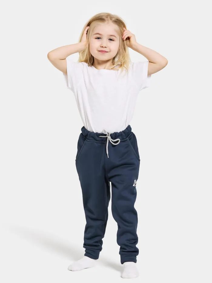 Kids Corin Pants Navy Didriksons Fleece Joggers