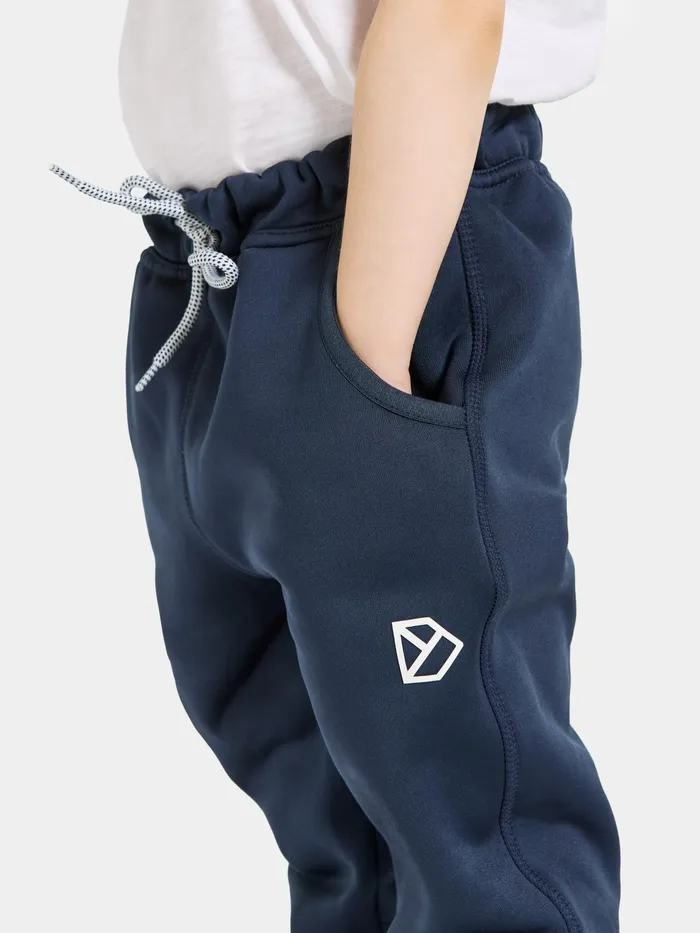 Kids Corin Pants Navy Didriksons Fleece Joggers