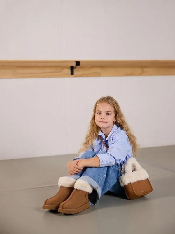 Kids Girls039 Textured FurTrim Tote Bag 8211 Brown CHARLES and KEITH Bags Kids Girls039 Textured FurTrim Tote Bag 8211 Brown CHARLES and KEITH Bags