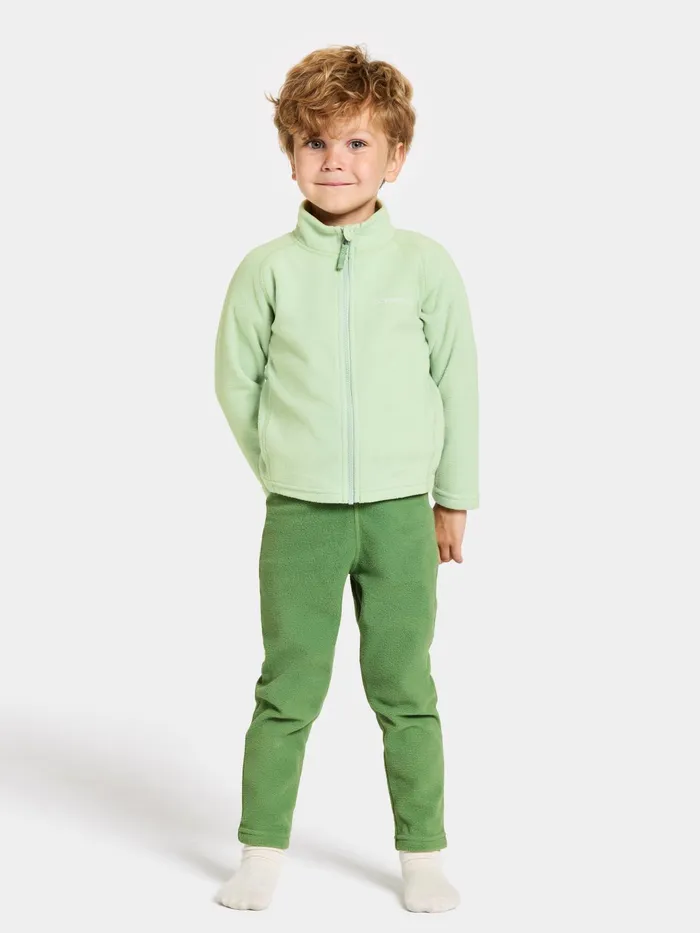 Kids Monte FullZip Light Algae Green Didriksons Fleece and Midlayers
