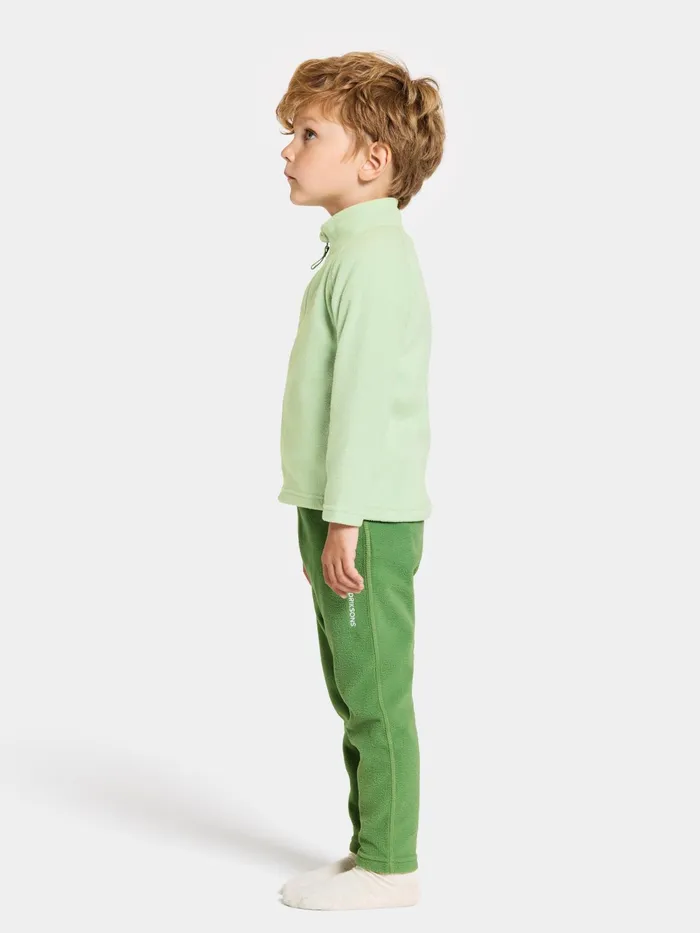 Kids Monte FullZip Light Algae Green Didriksons Fleece and Midlayers
