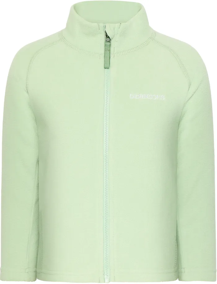 Kids Monte FullZip Light Algae Green Didriksons Fleece and Midlayers