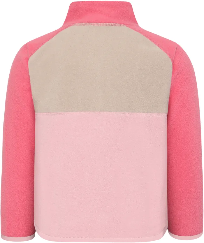 Kids Monte Half Button Soft Pink Didriksons Fleece and Midlayers