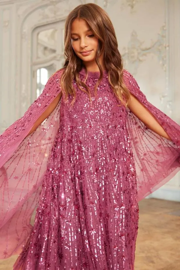 KIDS Needle and Thread Comet Cape Kids Dress Pink
