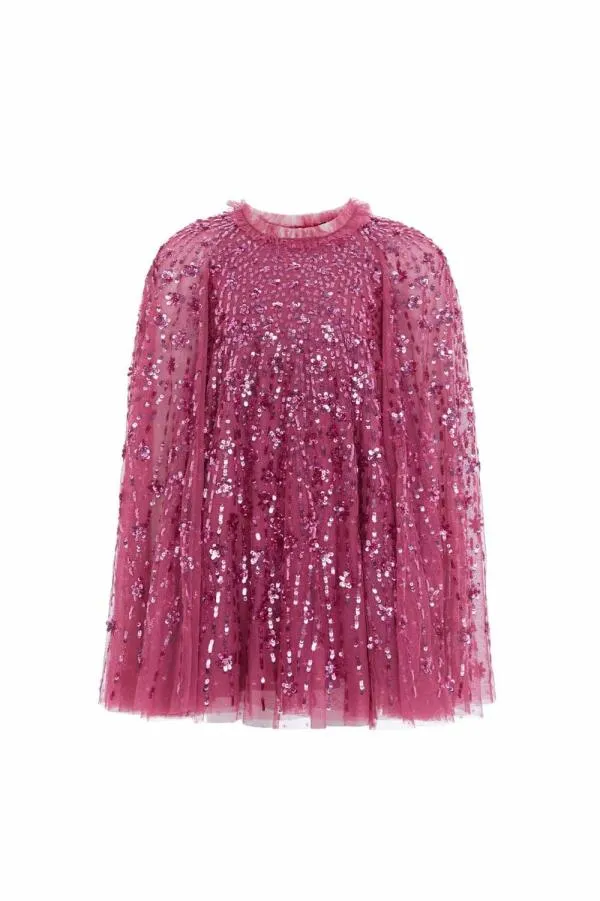 KIDS Needle and Thread Comet Cape Kids Dress Pink KIDS Needle and Thread Comet Cape Kids Dress Pink