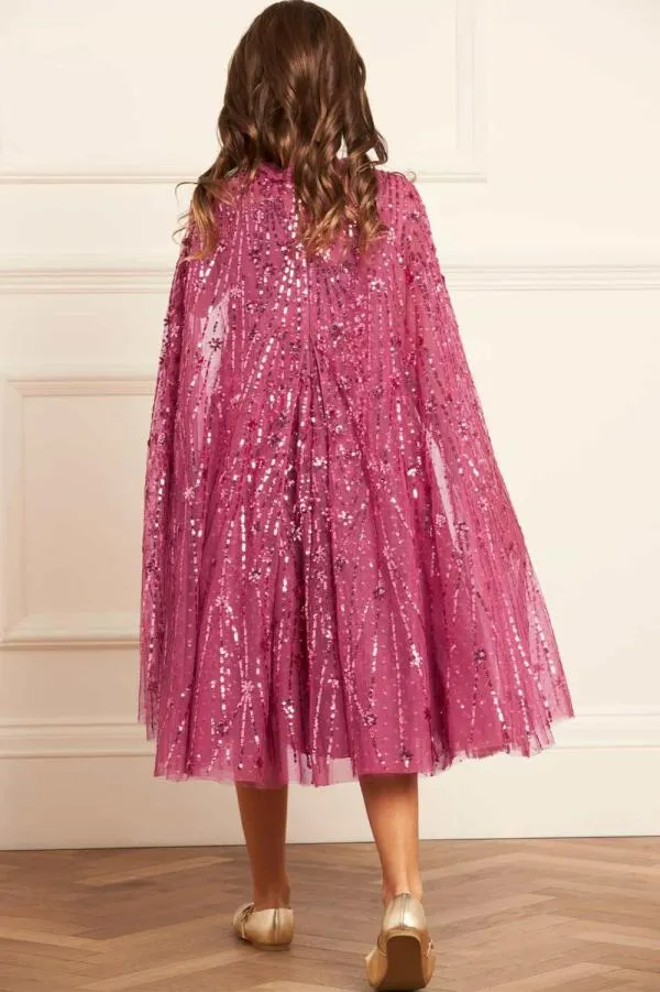 KIDS Needle and Thread Comet Cape Kids Dress Pink KIDS Needle and Thread Comet Cape Kids Dress Pink