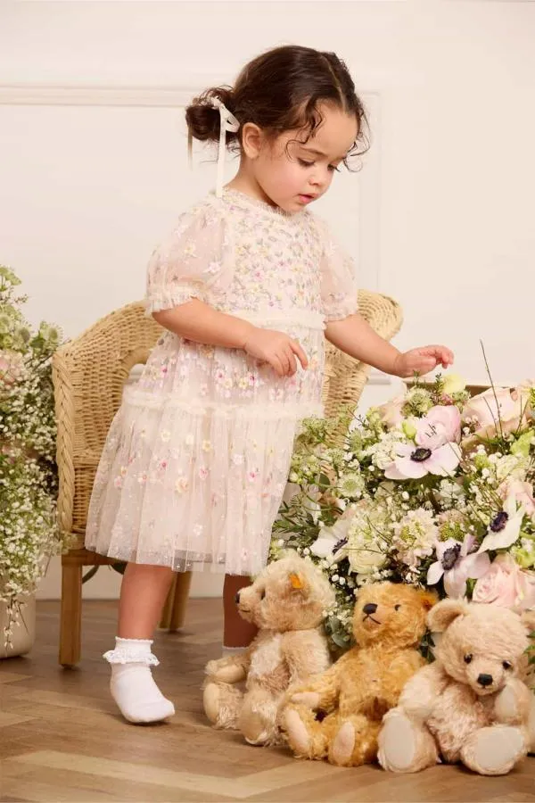 KIDS Needle and Thread Garland Ribbon Baby Dress Champagne