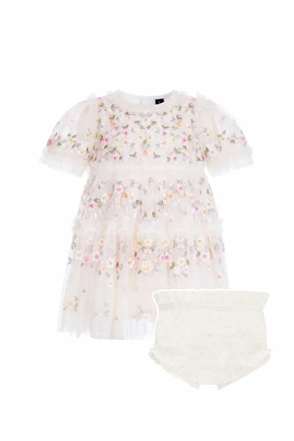 KIDS Needle and Thread Garland Ribbon Baby Dress Champagne KIDS Needle and Thread Garland Ribbon Baby Dress Champagne