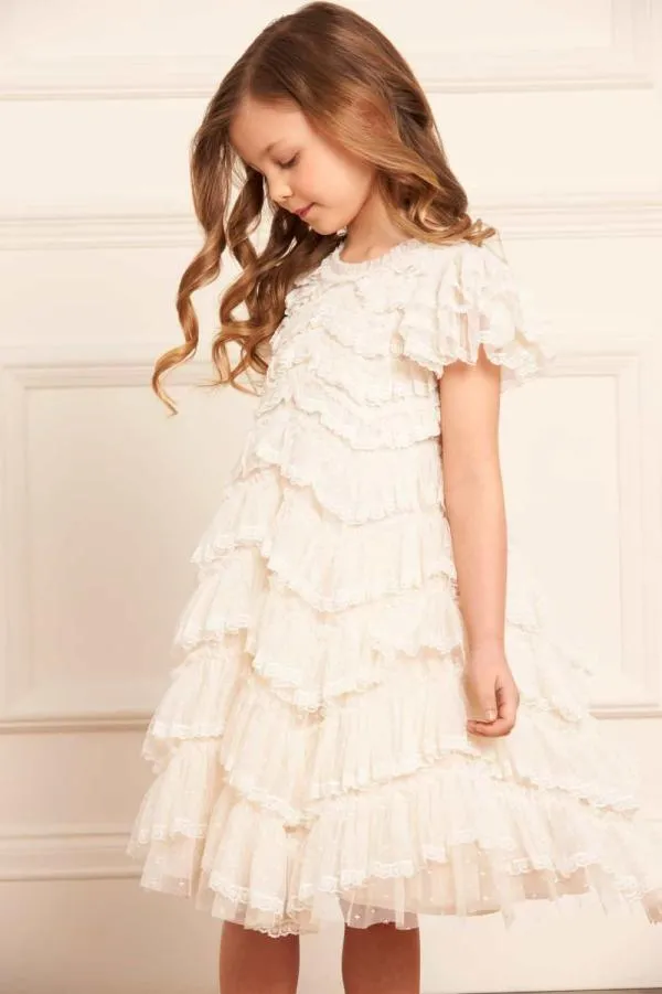 KIDS Needle and Thread Libby Lace Kids Dress Champagne
