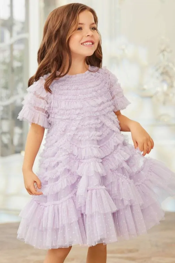 KIDS Needle and Thread Marilla Ruffle Kids Dress Purple